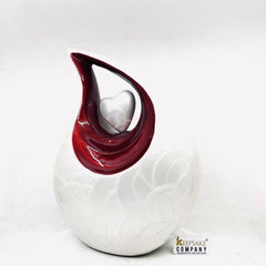 White Pearl Teardrop Cremation Urns for Adult Ashes - Urn - Urns for Ashes Adult Male - Urns for Human Ashes -  Cremation Urn - Funeral Urn