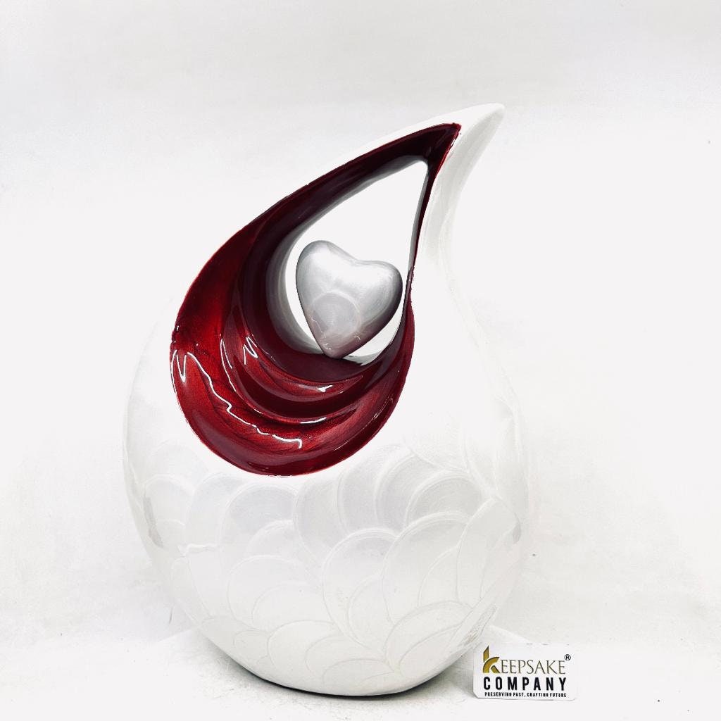 White Pearl Teardrop Cremation Urns for Adult Ashes - Urn - Urns for Ashes Adult Male - Urns for Human Ashes -  Cremation Urn - Funeral Urn