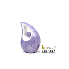 Lavender Teardrop Mini Cremation Urn Purple Heart - Small Urn For Ashes - Miniature Urn For Ashes - Keepsake Memorial Urn from Keepsake Co