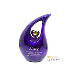 Purple Black Teardrop Cremation Urns for Human Ashes - Urn - Urns for Ashes  - Urns for Human Ashes  (6 Inches/ 15 centimeters)