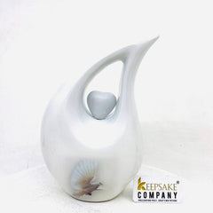 White Teardrop Cremation Urns for Human Ashes - Urn- Urns for Ashes    (6 Inches/ 15 centimeters) Small Urns for Ashes - Personalized Urn