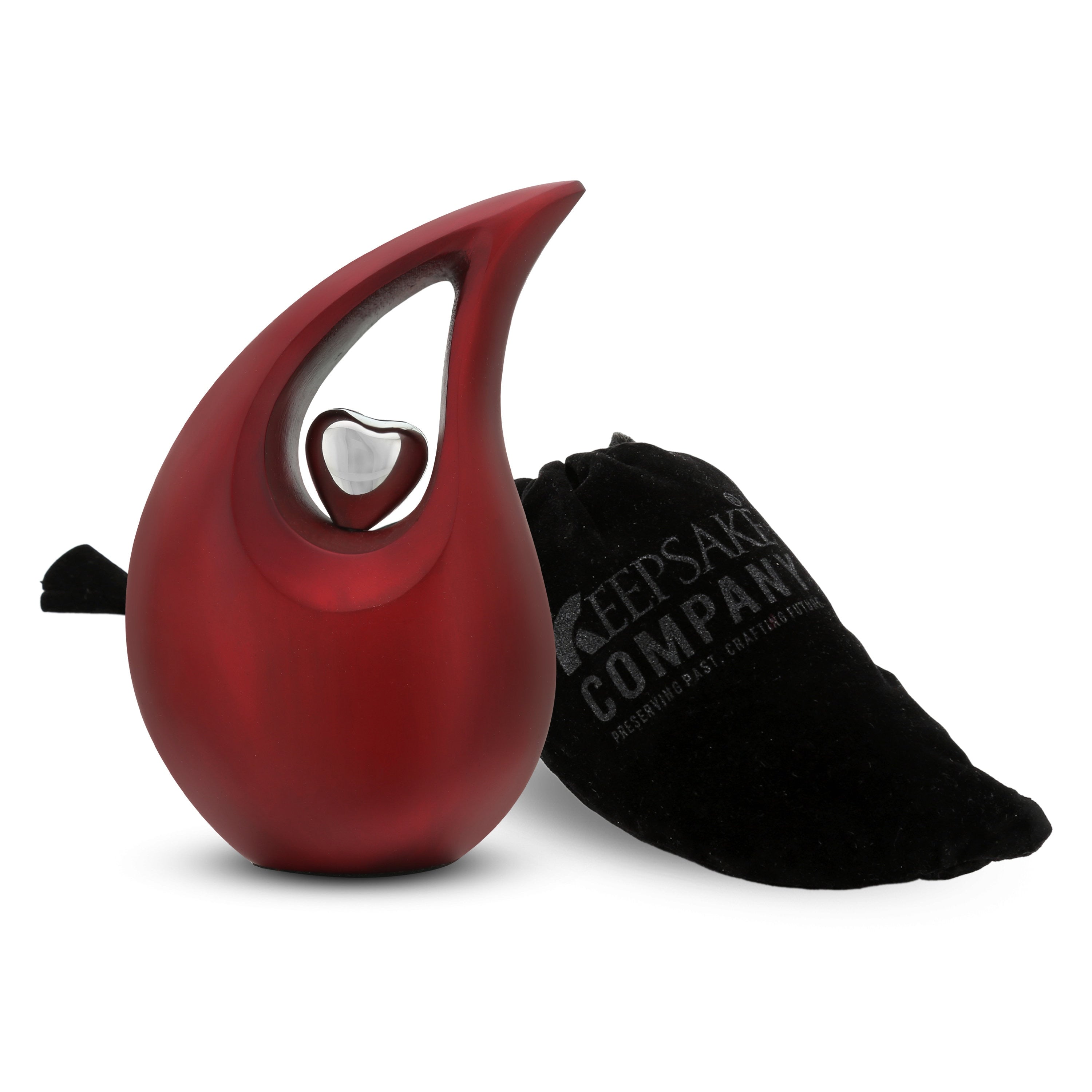 Red Shimmer Teardrop Cremation Urns for Human Ashes - Urn- Urns for Ashes  (6 Inches/ 15 centimeters)  Personalized Urn - Memorial Urn
