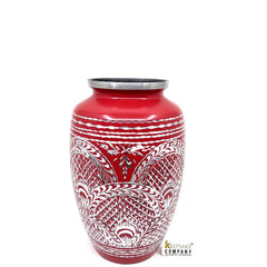 Red Highly Engraved Adult Urn - Cremation Urns for Adult Ashes - Urns for Ashes Adult Male - Urn - Urns for Human Ashes - Decorative Urn