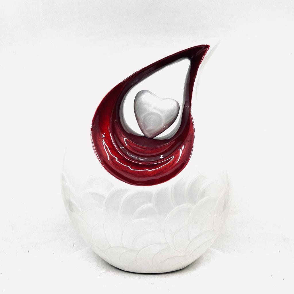 White Pearl Teardrop Cremation Urns for Adult Ashes - Urn - Urns for Ashes Adult Male - Urns for Human Ashes -  Cremation Urn - Funeral Urn