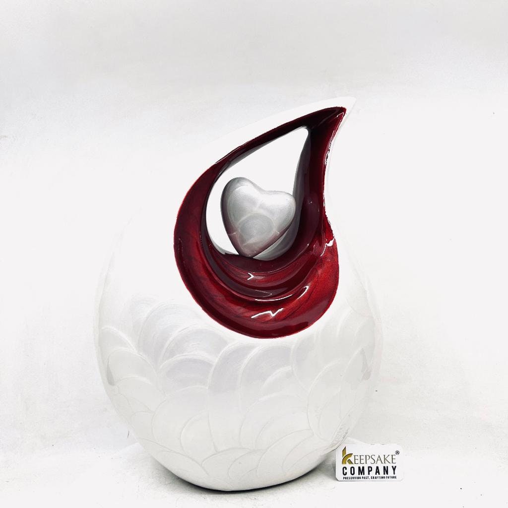 White Pearl Teardrop Cremation Urns for Adult Ashes - Urn - Urns for Ashes Adult Male - Urns for Human Ashes -  Cremation Urn - Funeral Urn