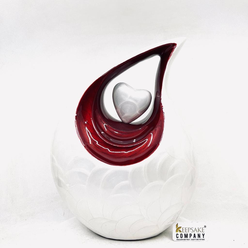 White Pearl Teardrop Cremation Urns for Adult Ashes - Urn - Urns for Ashes Adult Male - Urns for Human Ashes -  Cremation Urn - Funeral Urn