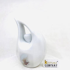 White Teardrop Cremation Urns for Human Ashes - Urn- Urns for Ashes    (6 Inches/ 15 centimeters) Small Urns for Ashes - Personalized Urn