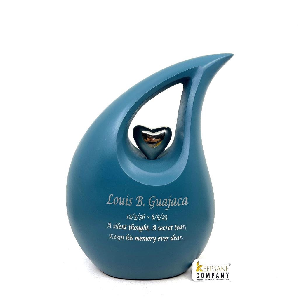 Premium Matt Teal Teardrop Urns for Ashes Adult male - Urn - urns for human ashes adult female - Urns - Cremation Urns for Adult Ashes