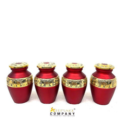 Red Golden Small Urns for Human Ashes - Mini Urns for Human Ashes - Keepsake Urns for Human Ashes - Small Urn - Small Urns for Ashes - Urns
