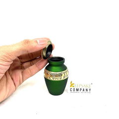 Green Golden Small Urns for Human Ashes - Mini Urns for Human Ashes - Keepsake Urns for Human Ashes - Small Urn - Small Urns for Ashes