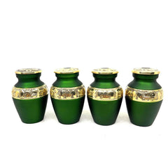 Green Golden Small Urns for Human Ashes - Mini Urns for Human Ashes - Keepsake Urns for Human Ashes - Small Urn - Small Urns for Ashes