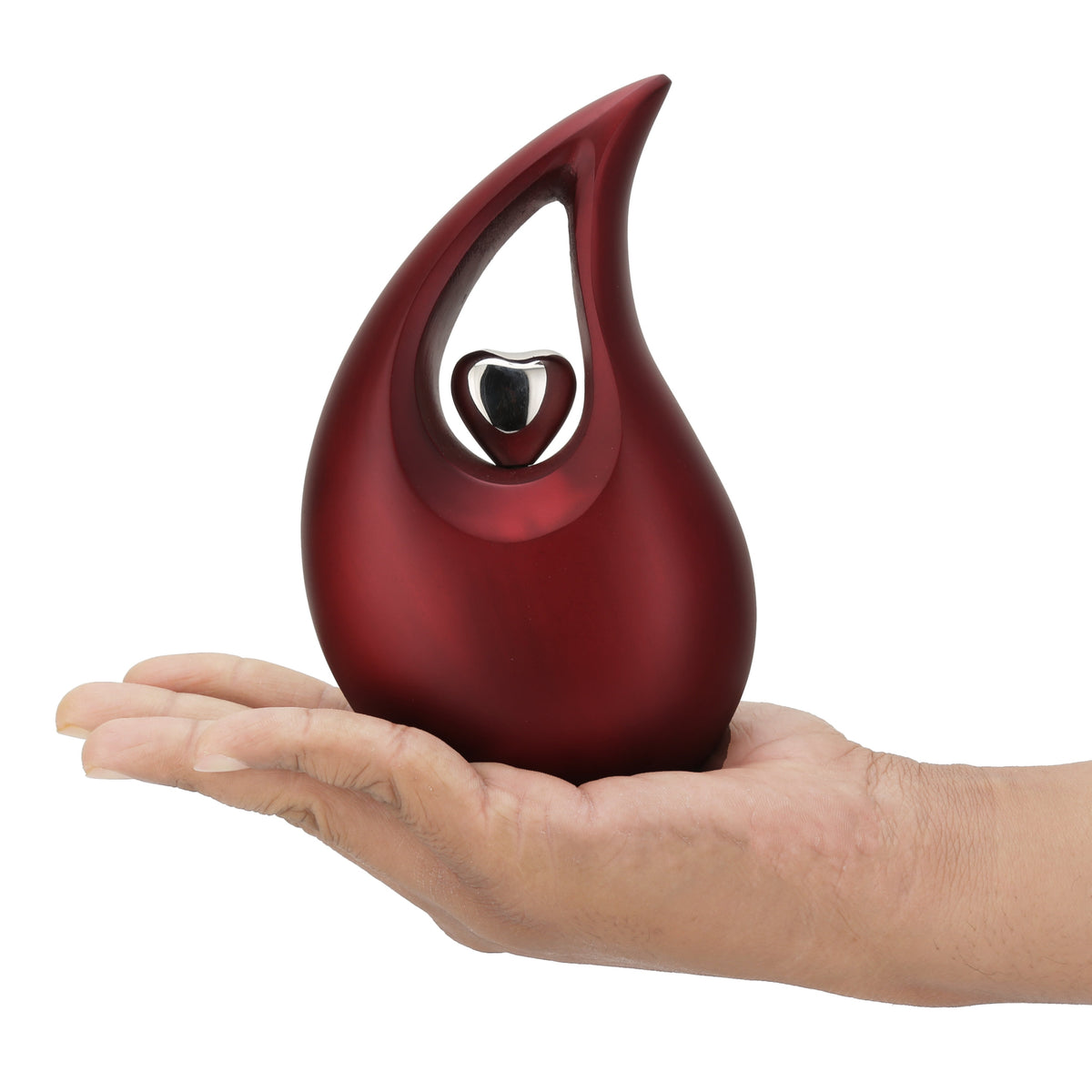 Red Shimmer Teardrop Cremation Urns for Human Ashes - Urn- Urns for Ashes  (6 Inches/ 15 centimeters)  Personalized Urn - Memorial Urn