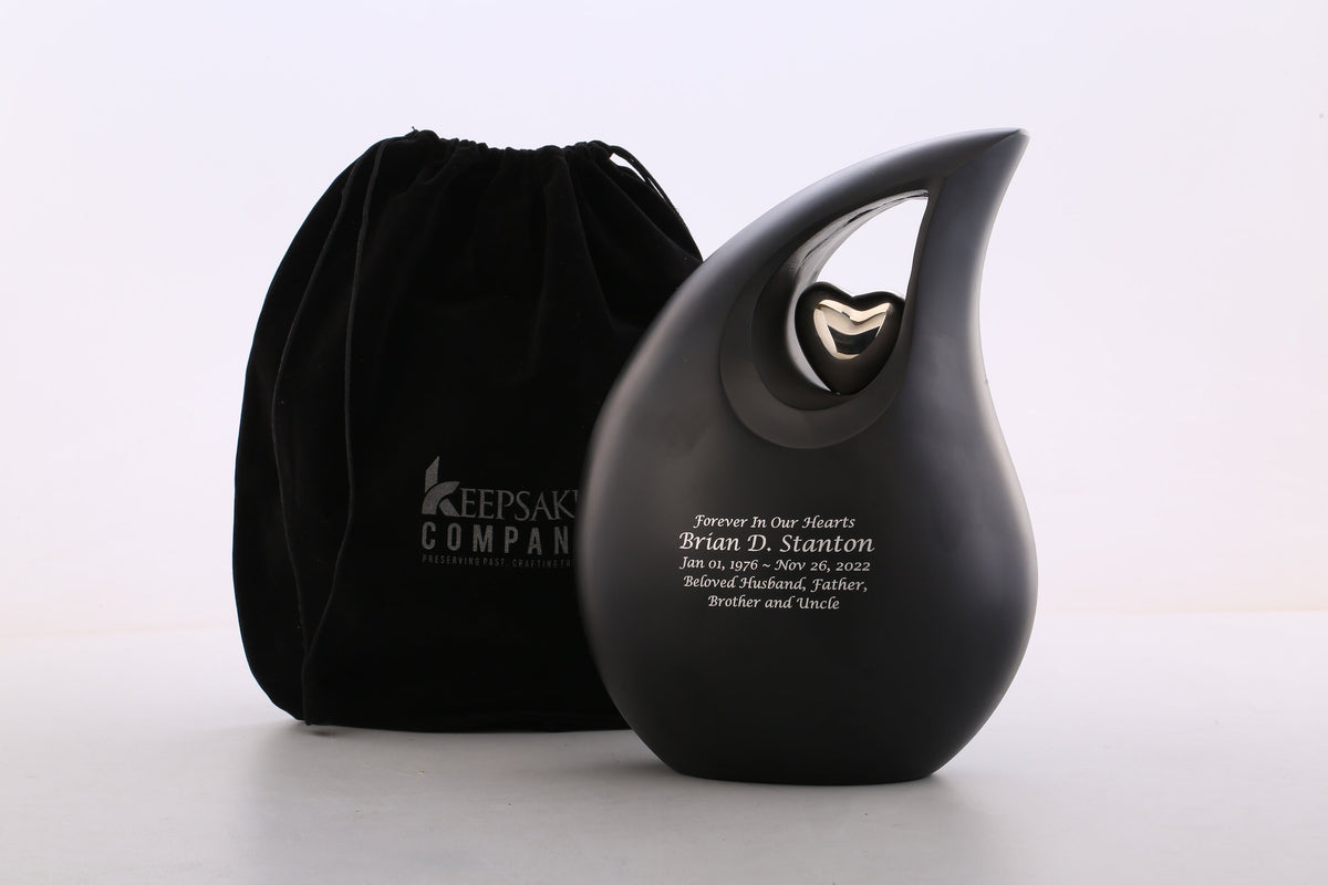 Extra Large / Double Adult Matte Black Cremation Urns for Ashes Adult Male - Adult Urn - Funeral Urn - Urn - Urns for Human Ashes Keepsake C