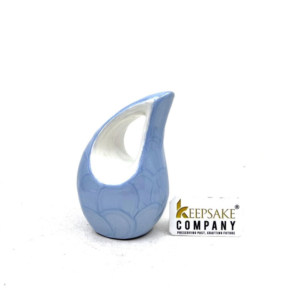 Sky Blue Teardrop Small Urns for Human Ashes - Mini Urns for Human Ashes - Ashes Urn - Keepsake Urns for Human Ashes - Mini  Urn