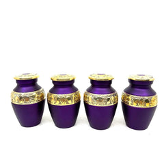 Purple Golden Small Urns for Human Ashes - Mini Urns for Human Ashes - Keepsake Urns for Human Ashes - Small Urn - Small Urns for Ashes