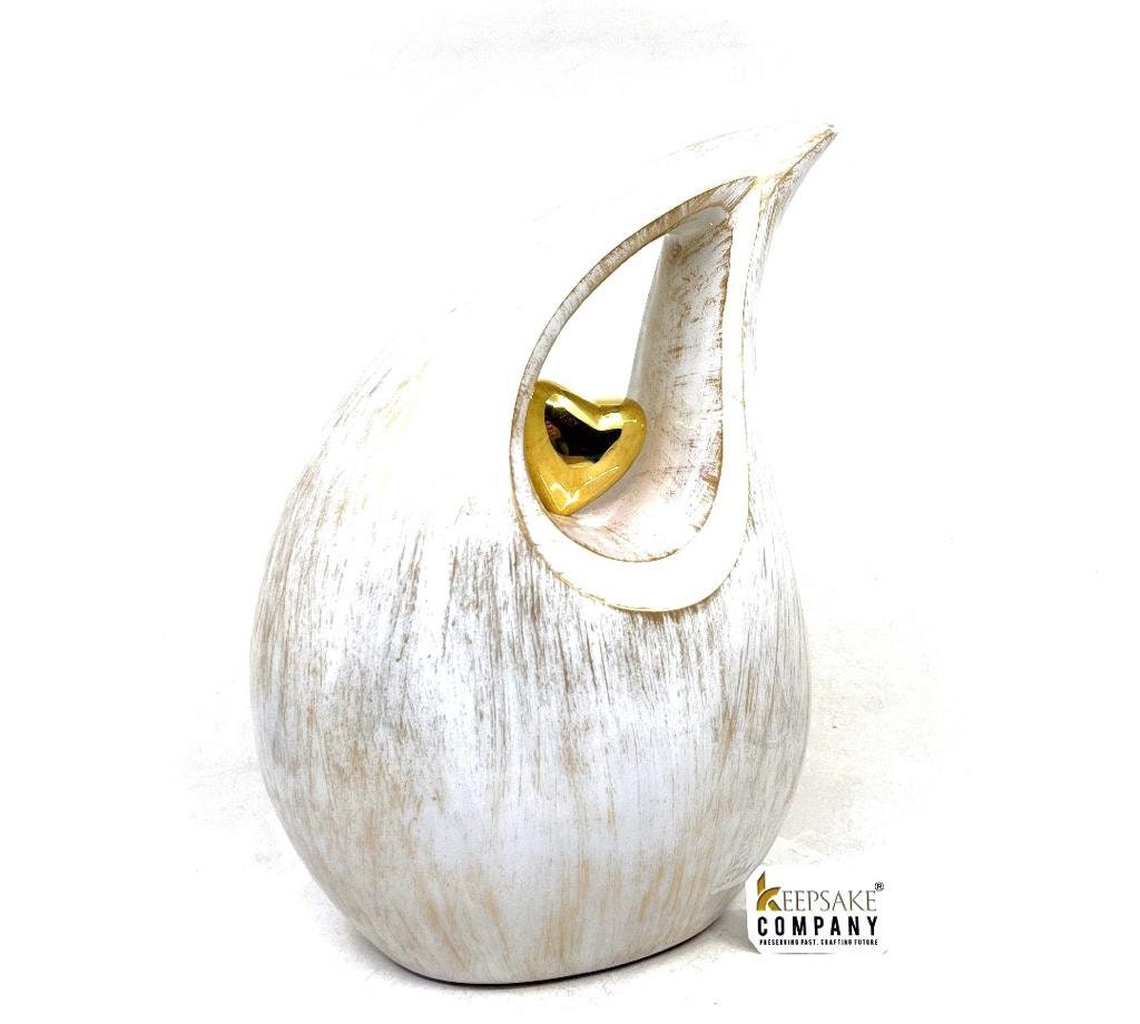 Gorgeous Golden White Teardrop Urn - Urns for Ashes Adult male - urns for human ashes female - Cremation Urns for Adult Ashes  - Urns - Urn