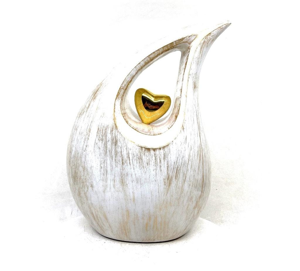 Gorgeous Golden White Teardrop Urn - Urns for Ashes Adult male - urns for human ashes female - Cremation Urns for Adult Ashes  - Urns - Urn