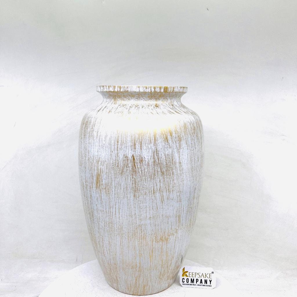 White Golden Adult Urn for Ashes  - Cremation Urns for Adult Ashes - Urns for Ashes Adult Male - Urn - Urns for Human Ashes - Decorative Urn