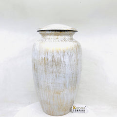 White Golden Adult Urn for Ashes  - Cremation Urns for Adult Ashes - Urns for Ashes Adult Male - Urn - Urns for Human Ashes - Decorative Urn
