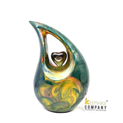 Multicolour Teardrop Cremation Urns for Human Ashes - Medium Urn - Decorative Urns - Medium Urns for Human Ashes (6 Inches/ 15 centimeters)