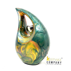 Multicolour Teardrop Cremation Urns for Human Ashes - Medium Urn - Decorative Urns - Medium Urns for Human Ashes (6 Inches/ 15 centimeters)