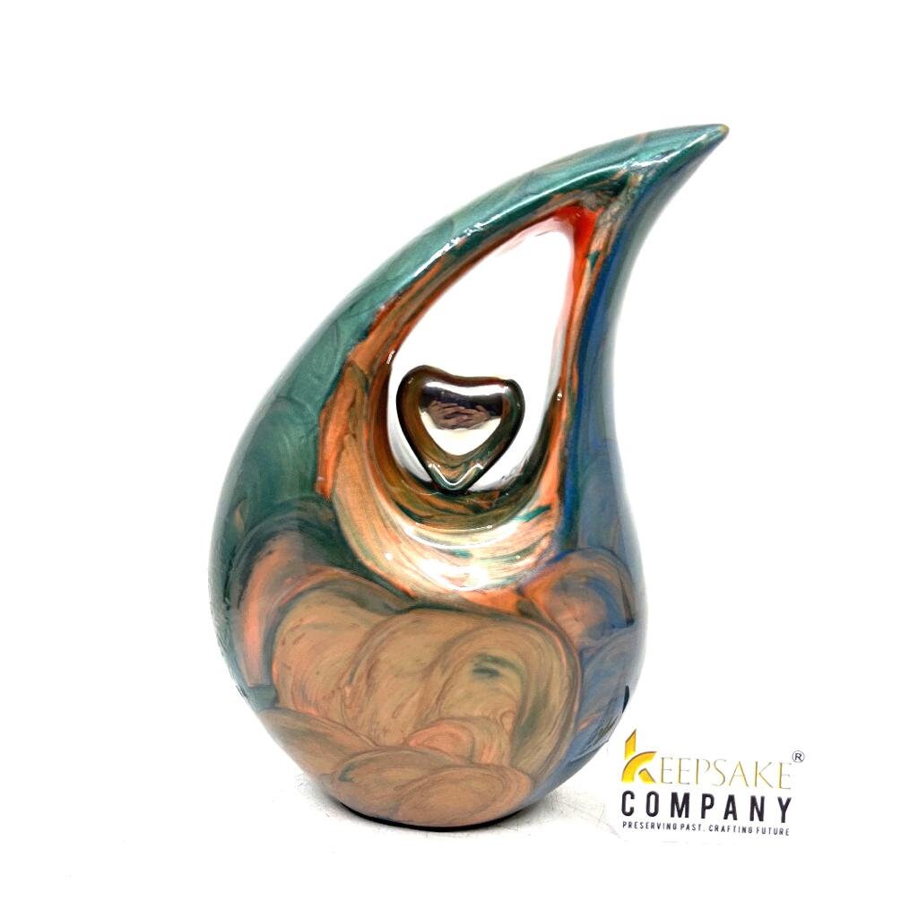 Multicolour Teardrop Cremation Urns for Human Ashes - Medium Urn - Decorative Urns - Medium Urns for Human Ashes (6 Inches/ 15 centimeters)