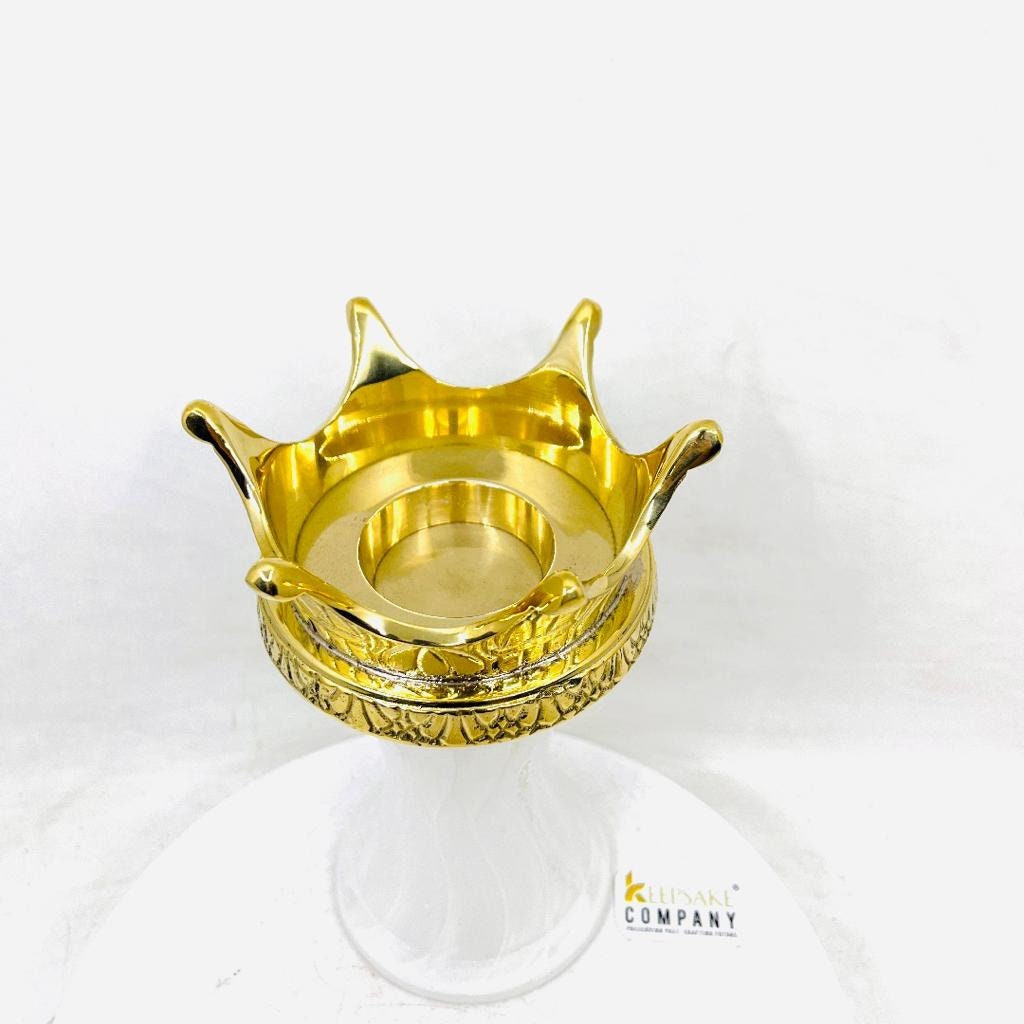 White Tea light Cremation Urn with Golden Crown -  Ash Urn - Keepsake Urn - Medium Urn for Ash - Keepsake Urns for Ashes from Keepsake Co.