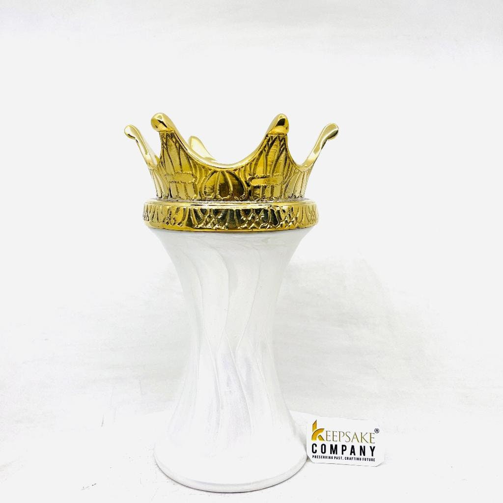 White Tea light Cremation Urn with Golden Crown -  Ash Urn - Keepsake Urn - Medium Urn for Ash - Keepsake Urns for Ashes from Keepsake Co.