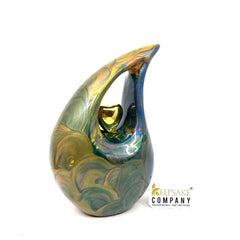 Multicolour Teardrop Cremation Urns for Human Ashes - Medium Urn - Decorative Urns - Medium Urns for Human Ashes (6 Inches/ 15 centimeters)