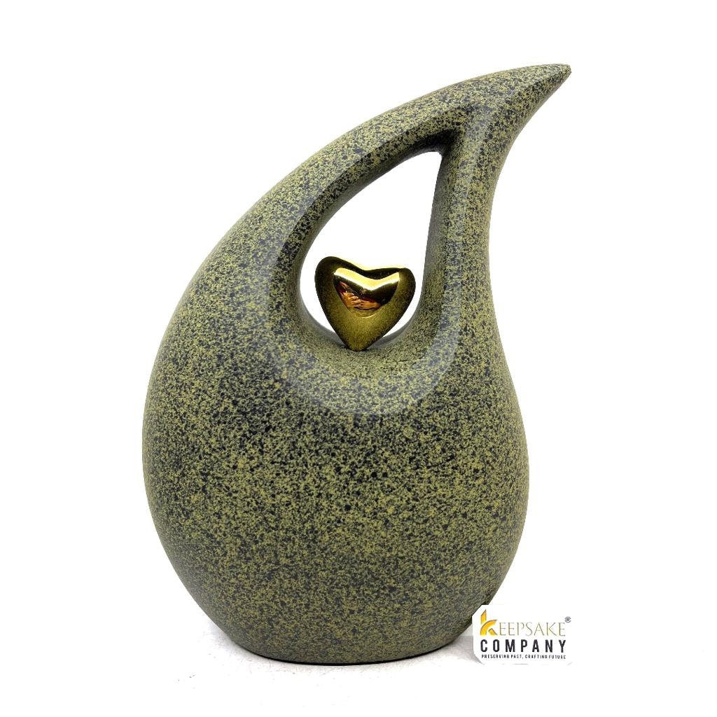 Green Black Teardrop Cremation Urns for Adult Ashes - Urn - Urns for Ashes Adult Male - Urns for Human Ashes -  Cremation Urn - Funeral Urn