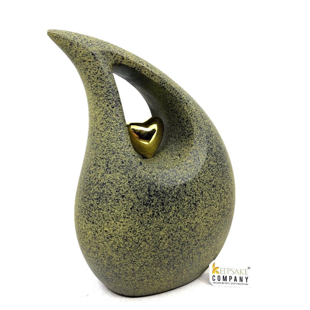 Green Black Teardrop Cremation Urns for Adult Ashes - Urn - Urns for Ashes Adult Male - Urns for Human Ashes -  Cremation Urn - Funeral Urn