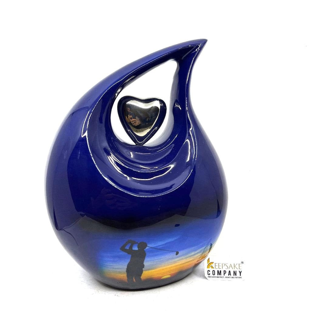 Blue Golf Teardrop Cremation Urns for Ashes -  Urns for Ashes  - Urn -  Funeral Urn - Urn for Ashes - Memorial urn - Personalized Urn