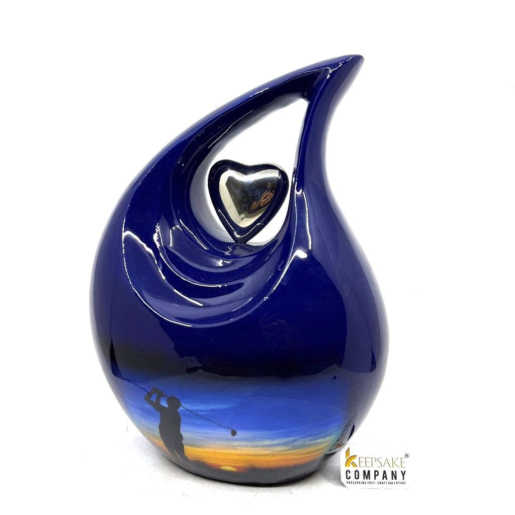 Blue Golf Teardrop Cremation Urns for Ashes -  Urns for Ashes  - Urn -  Funeral Urn - Urn for Ashes - Memorial urn - Personalized Urn