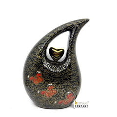 Gorgeous Black & Golden Adult teardrop Cremation Urn for Human Ashes - Personalized Urn - Memorial Urn - Funeral Urn - Urn for Ash