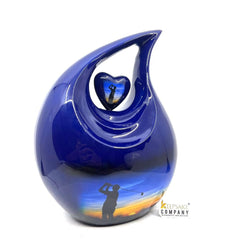 Blue Golf Teardrop Cremation Urns for Ashes -  Urns for Ashes  - Urn -  Funeral Urn - Urn for Ashes - Memorial urn - Personalized Urn