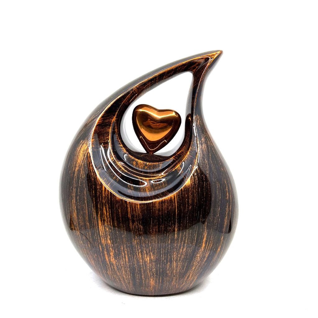 Gorgeous Copper Black Teardrop Urn - Urns for Ashes Adult male - urns for human ashes female - Cremation Urns for Adult Ashes  - Urns - Urn