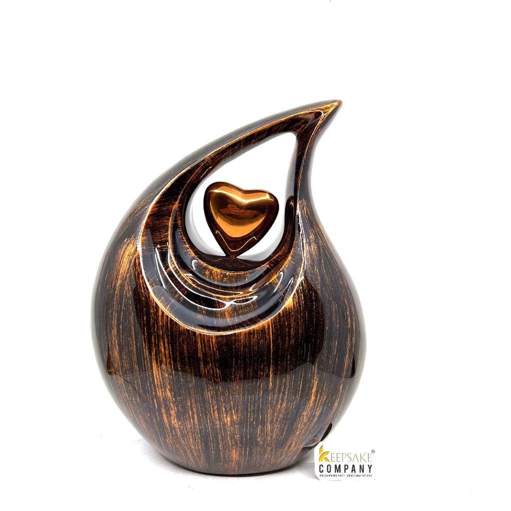 Gorgeous Copper Black Teardrop Urn - Urns for Ashes Adult male - urns for human ashes female - Cremation Urns for Adult Ashes  - Urns - Urn