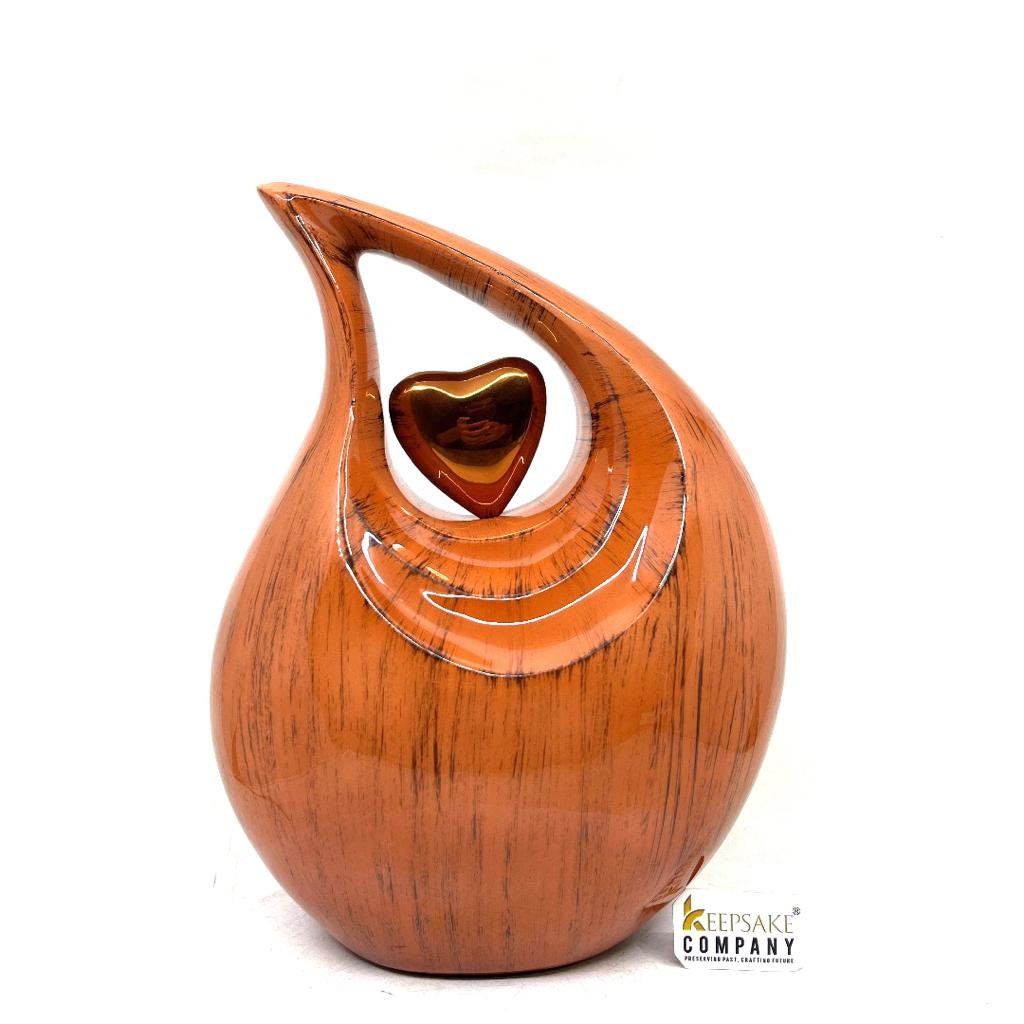 Orange Teardrop Urn - Urns for Ashes Adult male - urns for human ashes female - Cremation Urns for Adult Ashes  - Memorial Urn - funeral Urn