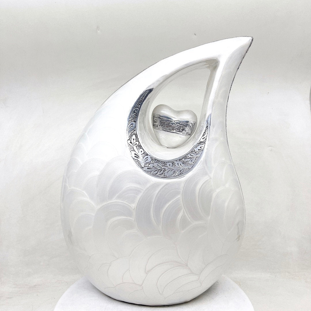 Extra Large / Double Adult White Pearl Cremation Urns for Ashes - Adult Urn - Funeral Urn - Urn - Urns for Human Ashes Keepsake by Keepsake