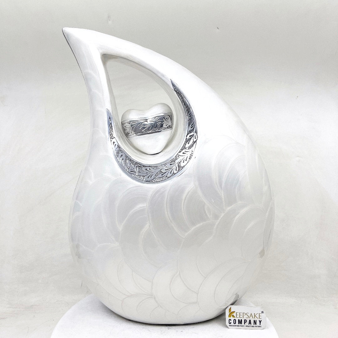 Extra Large / Double Adult White Pearl Cremation Urns for Ashes - Adult Urn - Funeral Urn - Urn - Urns for Human Ashes Keepsake by Keepsake