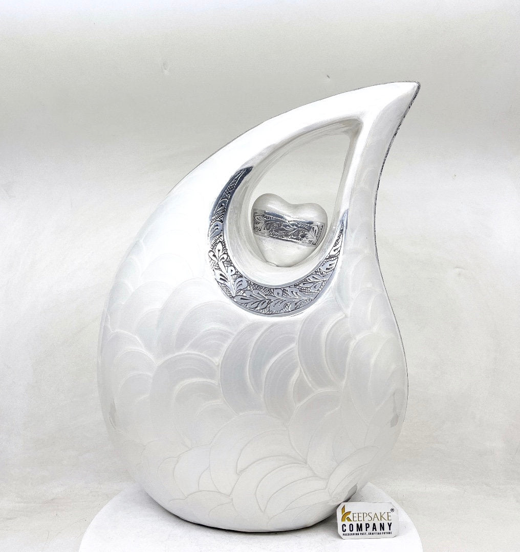 Extra Large / Double Adult White Pearl Cremation Urns for Ashes - Adult Urn - Funeral Urn - Urn - Urns for Human Ashes Keepsake by Keepsake