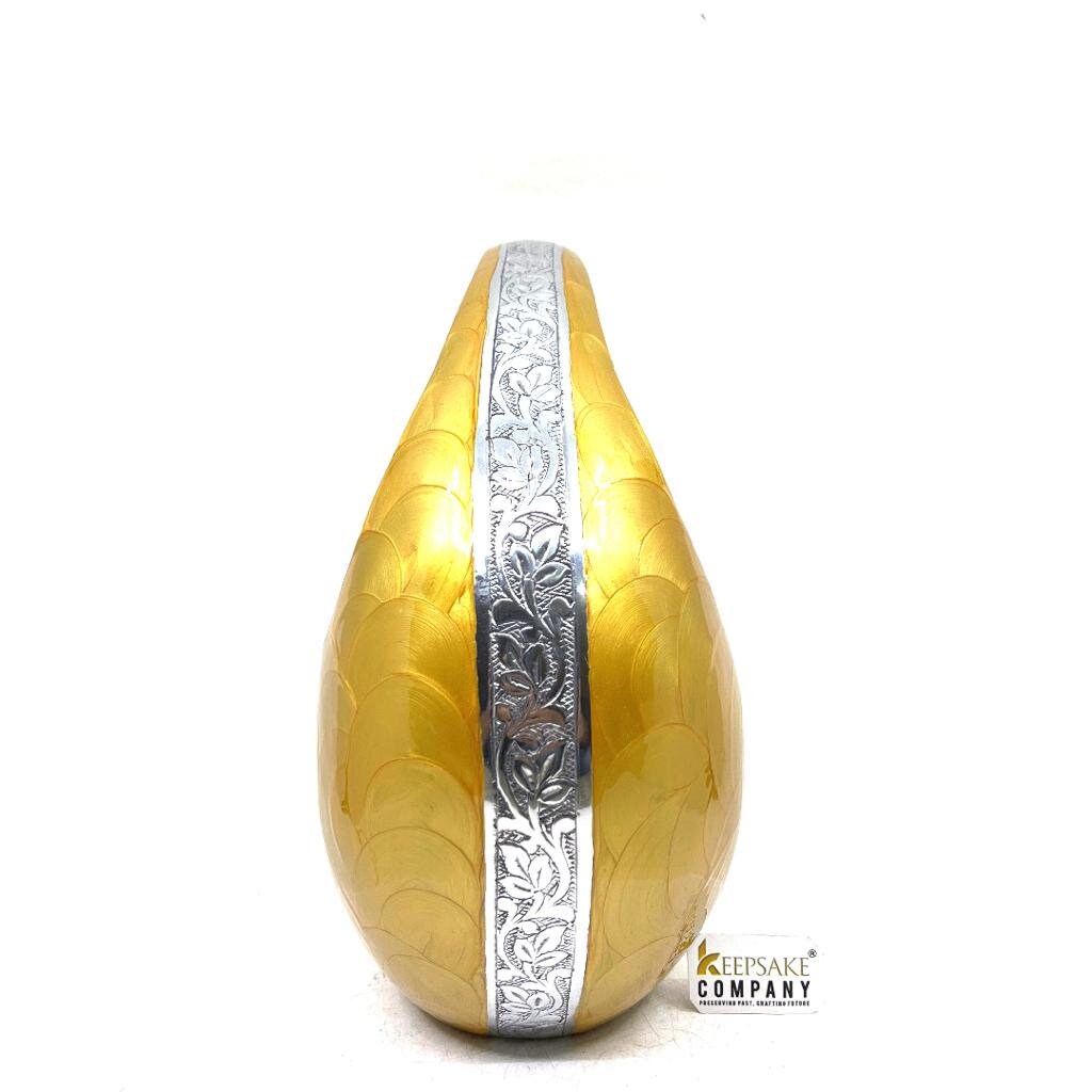 Yellow / Golden Enamel Teardrop Adult Cremation Urn with matching Heart urns for ashes - urns for ashes adult - urn for ashes - Adult Urn