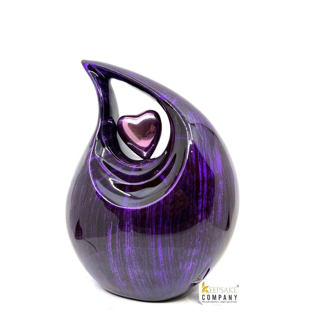 Purple Black Teardrop Urns for Ashes  - urns for human ashes adult female - Urn - Urns - Cremation Urns for Adult Ashes - Personalized Urn