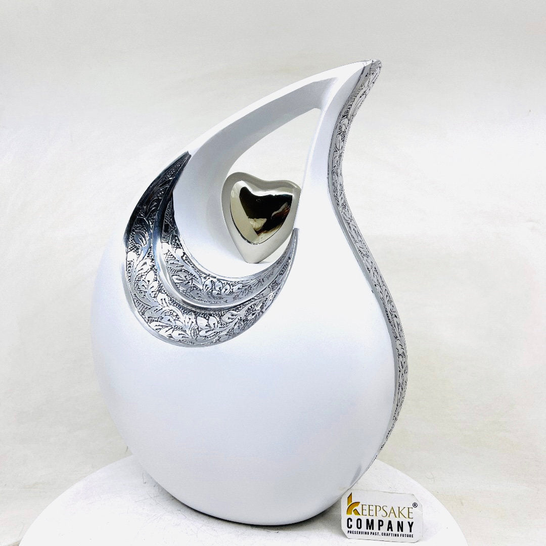 Super Premium White Teardrop Urns for Ashes - Urn - urns for human ashes - Cremation Urns - Memorial Urns - Personalized Urns - Urn for Ash