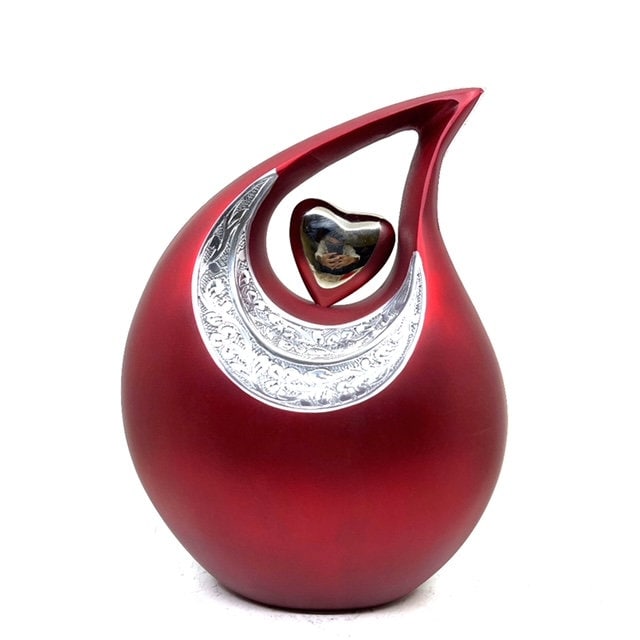 Super Premium Red Matt Teardrop Urns for Ashes - urns for human ashes adult female - Urns - Cremation Urns for Adult Ashes - Memorial Urn