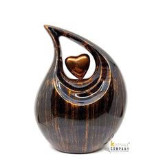 Gorgeous Copper Black Teardrop Urn - Urns for Ashes Adult male - urns for human ashes female - Cremation Urns for Adult Ashes  - Urns - Urn