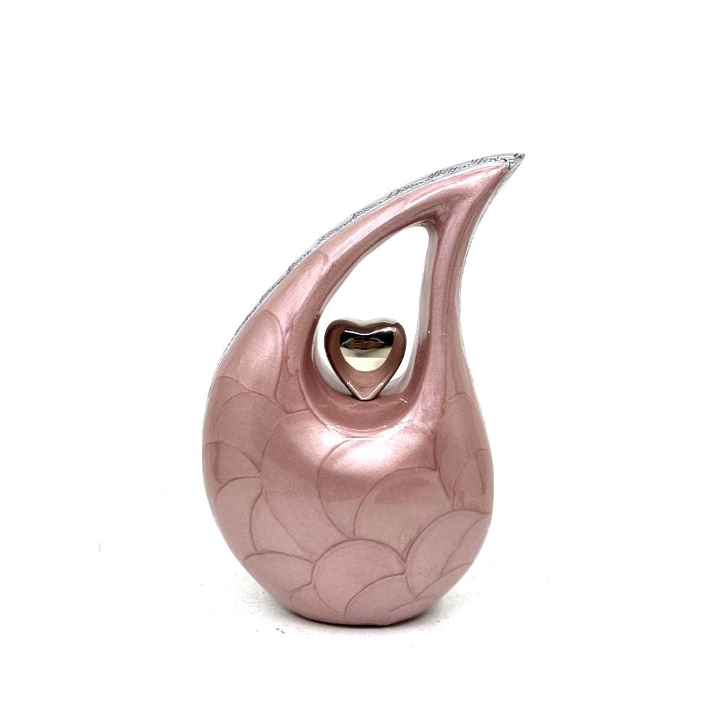 Brown Pearl Teardrop metal Cremation Urn in Medium size (6 Inches/ 15 centimeters) height - Memorial Urn - Ash Urn - Urn for Ashes - Urns