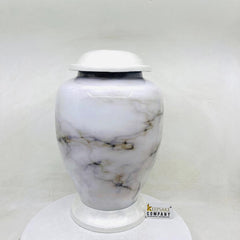White Marble Adult cremation Urn for Ashes - Urns for Human Ashes  with Angel Wings and Heart - Urn - Funeral Urn from Keepsake Company