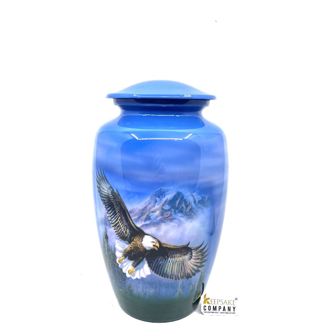 Eagle in flight Adult Cremation Urn for Human Ashes - Cremation Urn - Can be Personalized - Memorial Urn - Urn for Ash - Keepsake Urn