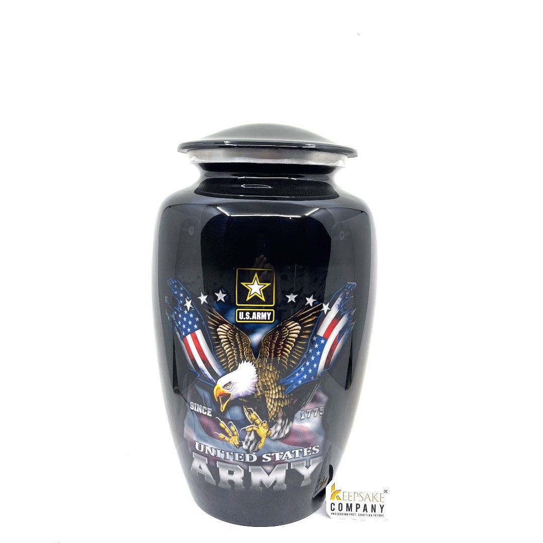 Patriotic Adult Cremation Urn for Human Ashes - Cremation Urn - Can be Personalized - Memorial Urn - Urn for Ash - Keepsake Urn